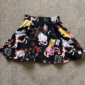 Colorful Cat Print Skirt